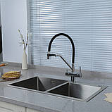 Змішувач для кухні з підключенням фільтра GAPPO G4398-80, хром, фото 2