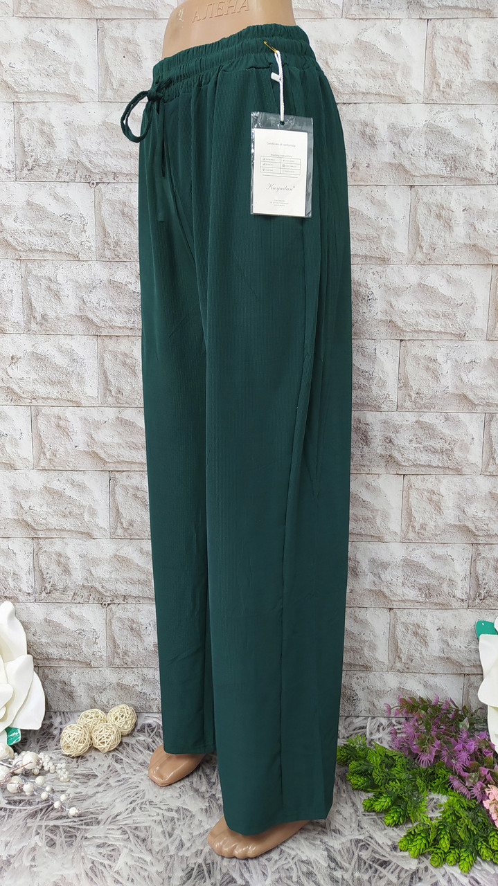 Штани брюки жіночі 5XL р. 48-50 зелений колір Kuyadan 105