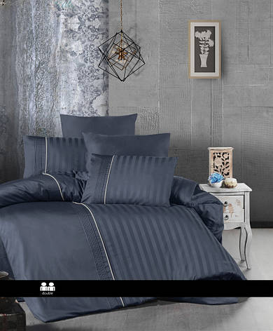 Постільна білизна First Choice Deluxe Satin Dark Series Євро - Modalife Denim, фото 1