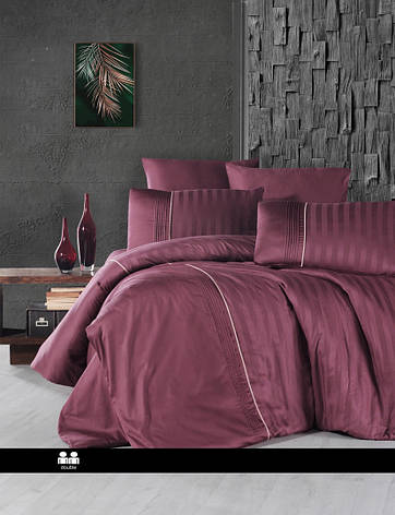 Постільна білизна First Choice Deluxe Satin Dark Series Євро - Modalife Rose, фото 1