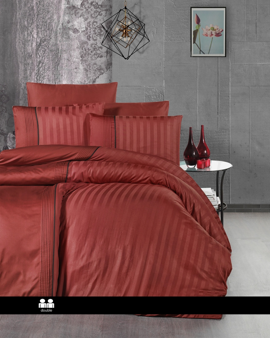 Постільна білизна First Choice Deluxe Satin Dark Series Євро - Modalife Cinnamon