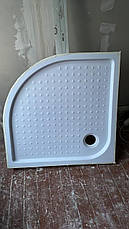 Душова кабіна 90х90х195 см з низьким піддоном, скло з декором (вихор), фото 4