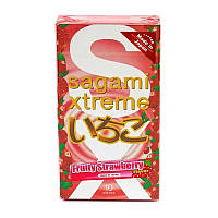 Ультратонкі презервативи із натурального латексу Sagami Xtreme Strawberry, 10 шт, 0,04 мм  Кітті