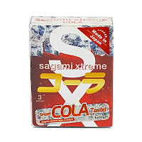 Супертонкі латексні презерваїви Sagami Xtreme Cola flavor 3 шт Кітті