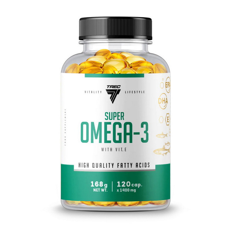 Риб'ячий жир Омега-3 + вітамін Е Trec Nutrition Super Omega-3 with Vit. E 120 caps