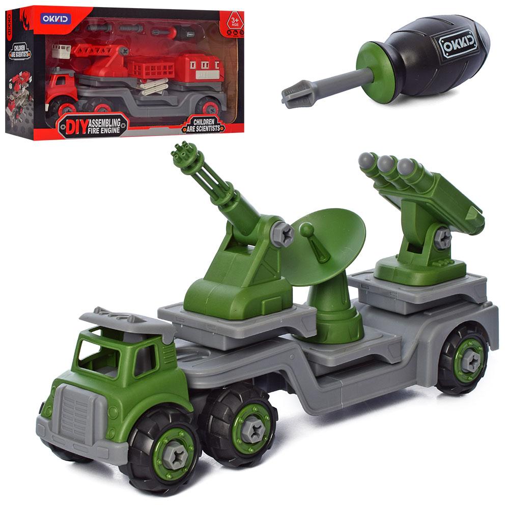 Машинка конструктор військова 1072-1084 рухомі деталі, викрутка, фото 1