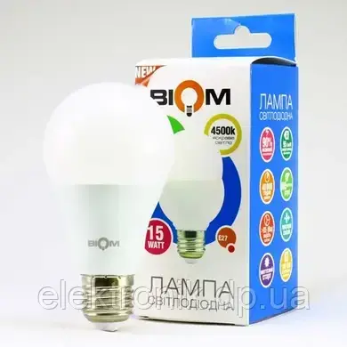 Светодиодная лампа Biom BT-516 A60 15W E27 4500К матовая