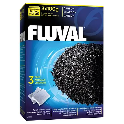Вугілля активоване, Fluval Carbon 300 г. Активоване вугілля для каністрових фільтрів, фото 1