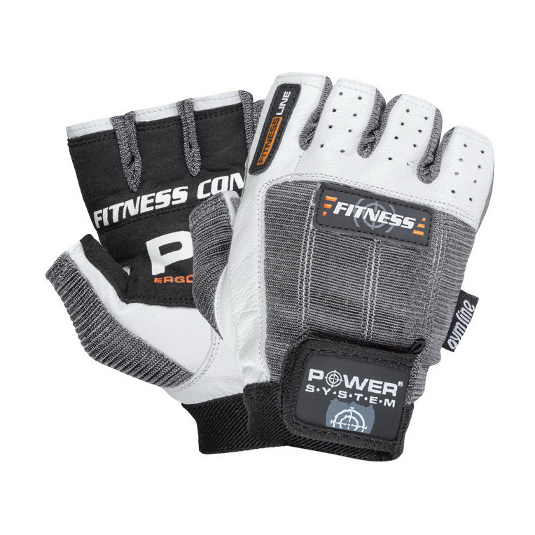 Power system Fitness Gloves White-Grey 2300 M size