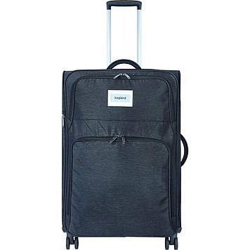 Дорожня валіза текстильна чотириколісна розміру L чорного кольору Bagland Валенсія 83 л (003796927)