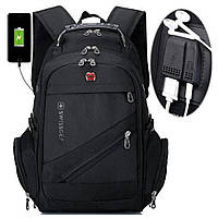 Швейцарский городской рюкзак Travel bag 8810, 35л, (50х26х33см) / Водонепроницаемый рюкзак с USB