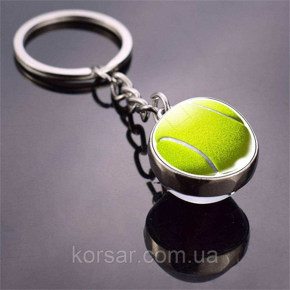 Брелок теніс із якісним кільцем із неіржавкої сталі., фото 1