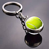 Брелок гольф, бейсбол, боулінг, штанга, гантелі, теніс із якісним кільцем із неіржавкої сталі., фото 7