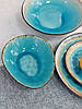 Набір 6 овальних керамічних блакитних салатників Аквамарин 21 см, фото 10