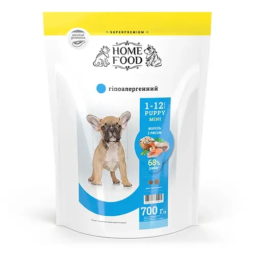 Сухий корм для цуценят дрібних порід Home Food гіпоалергенний форель з рисом 700 г