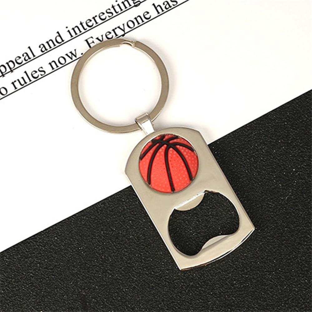 Брелок відкривачка м'яч футбол, баскетбол, теніс із якісним кільцем із неіржавкої сталі. Відкривачка, фото 1