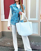 Белая женская сумка шоппер из экокожи с длинными ручками «Абби» Welassie