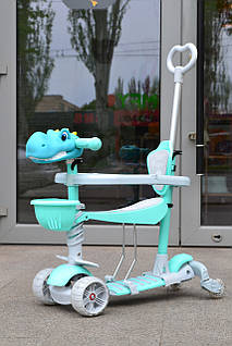 Самокат 5в1 Best Scooter P з додат. колесами, м'ятний