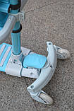 Самокат 5в1 Best Scooter P з додат. колесами, блакитний, фото 5
