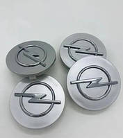 Колпачок - заглушка колесного диска Opel 55/60мм серые (к-т 4шт) с кольцом под оригинал. Колпачки ступиц
