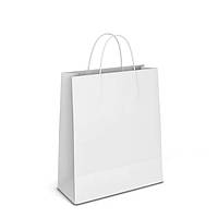 Пакет для подарунка з ручками крафт білий 29х35 см