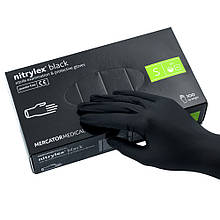 Рукавички нітрилові (розмір S) чорні 4г Nitrylex Mercator, 100 шт