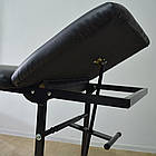 Масажний стіл-кушетка UK20 Стаціонарна 70 см, чорні ножки, фото 4