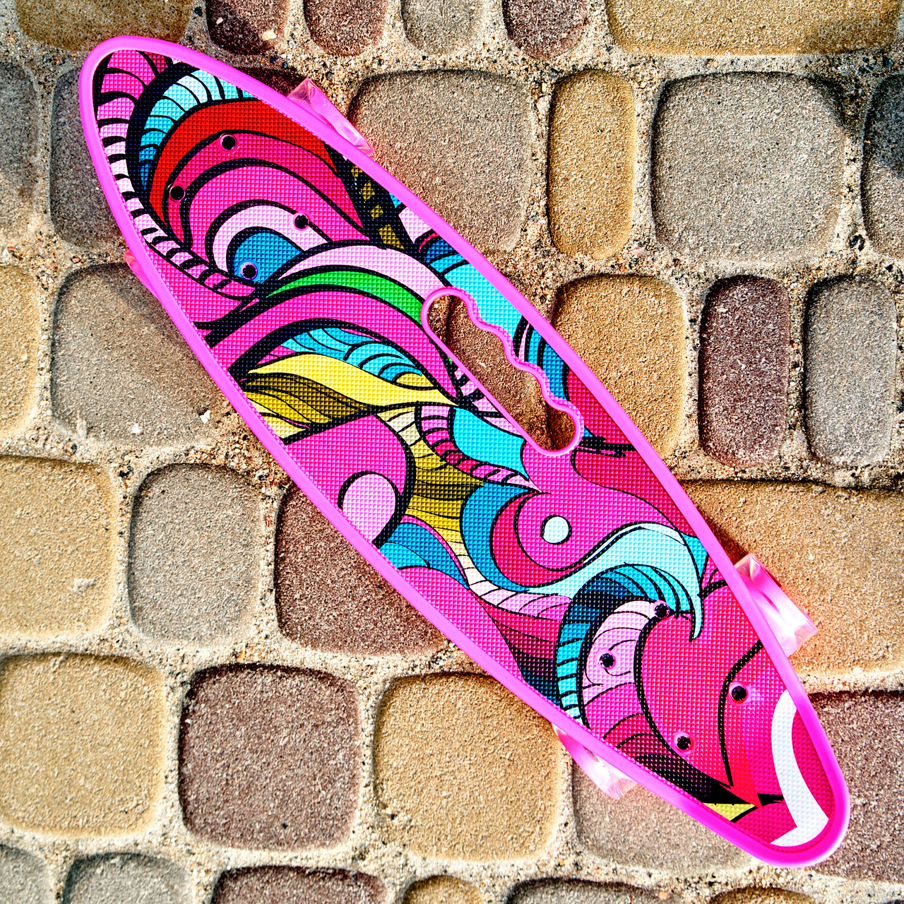 Скейт Пенні борд Skate зі світними колесами ,алюмінієва підвіска не ковзна поверхня Рожевий Люкс качество!+, фото 1