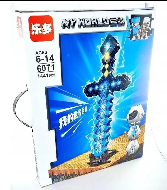 Minecraft лого Меч My World конструктор 1441 деталей