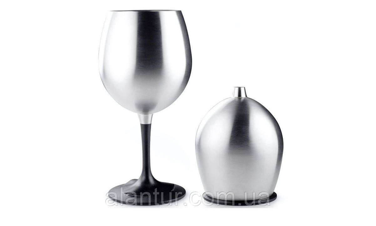 Складний бокал для червоного вина GSI Outdoors Glacier, нержавіюча сталь, 450 мл, фото 1