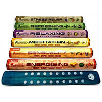 Набір пахощів Tulasi Медитація 6 видів ароматів із дерев'яною підставкою (DN34583)