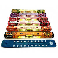 Набір пахощів Tulasi Фруктово-ягідне ізобіле 6 видів ароматів з дерев'яною підставкою (DN34589)