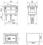 Кнопка-перемикач KCD1-101 2P, 6A 250V, чорна, фото 5