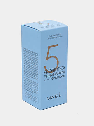 Шампунь з пробіотиками для ідеального об'єму волосся Masil 5 Probiotics Perfect Volume Shampoo 50ml, фото 4