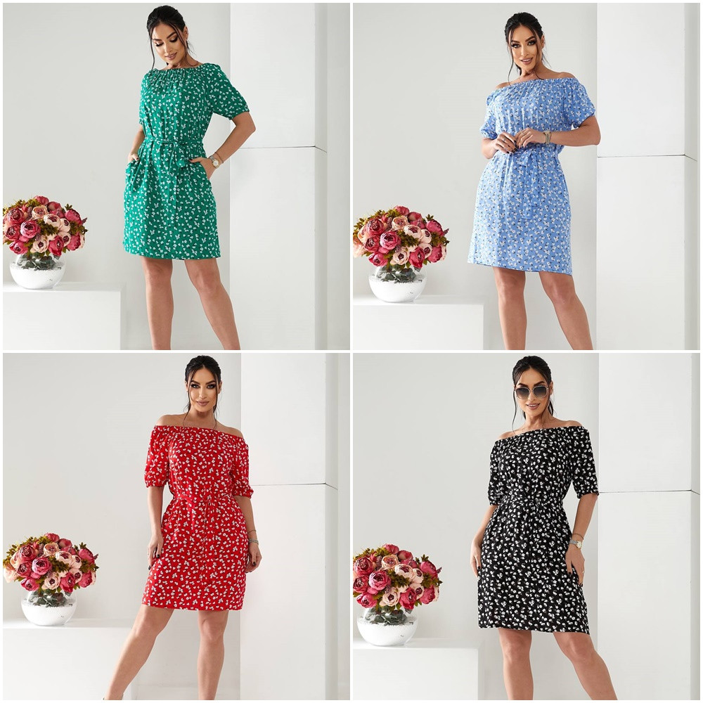 Сукня софт з короткими рукавами по коліна розміри батал