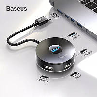 ЮСБ хаб разветвитель USB hub BASEUS Type-C на 1xUSB3.0 / 3xUSB2.0 (черный) 12см