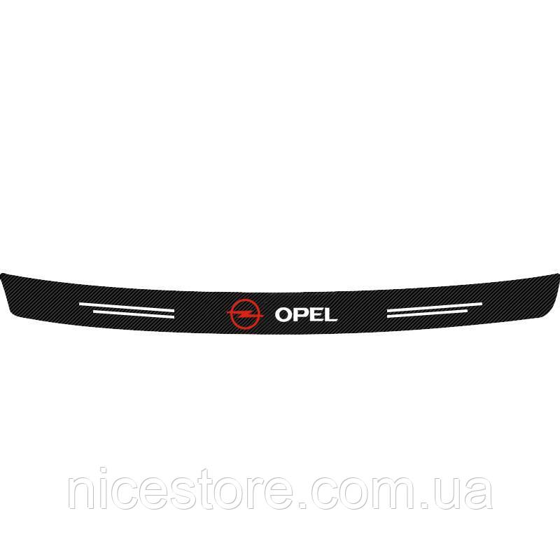 Наклейка на задній бампер заокруглена карбонова Opel всі моделі та інші марки автомобілів 90х7см, фото 1