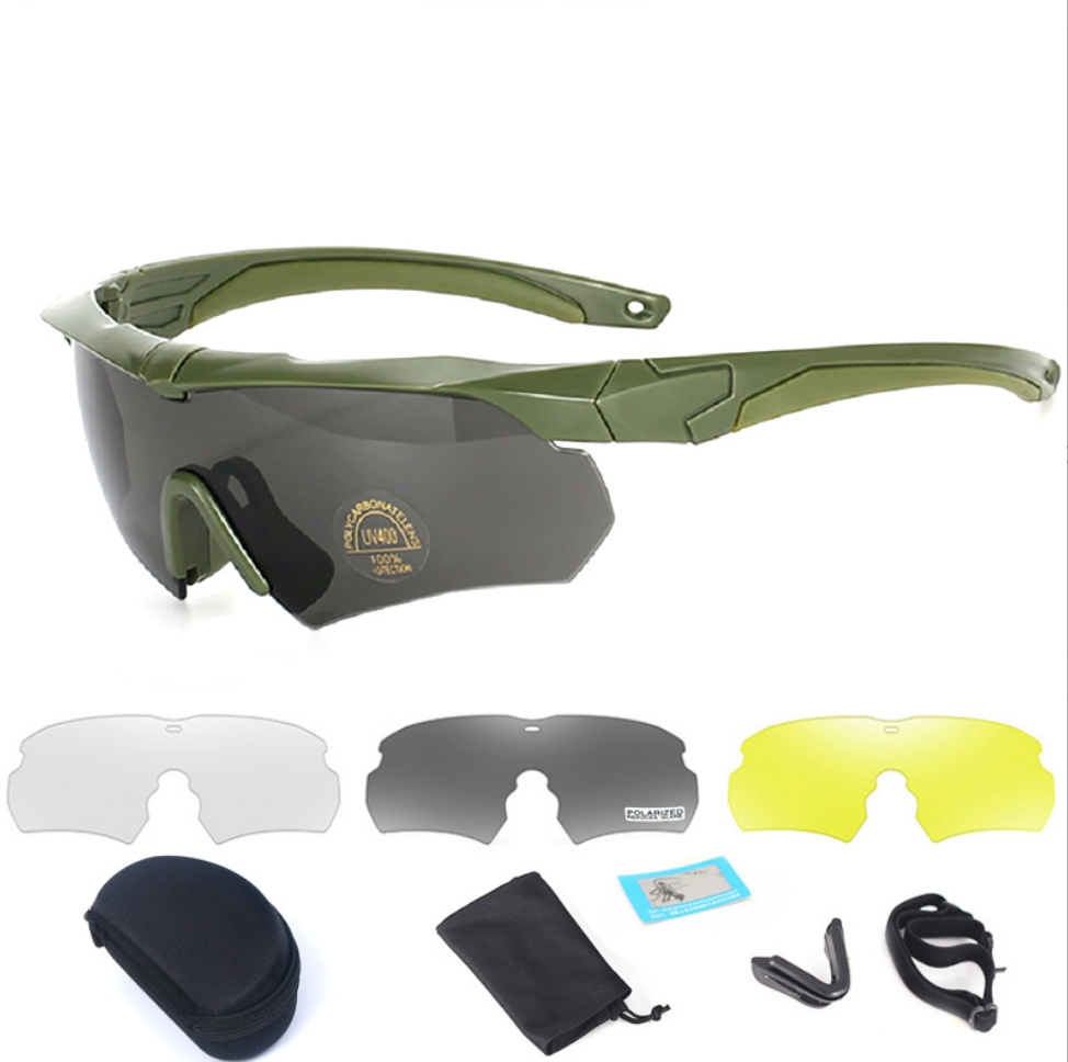 Тактичні окуляри ESS Crossbow Polarized — 3 лінзи + діоптрію (оліва)
