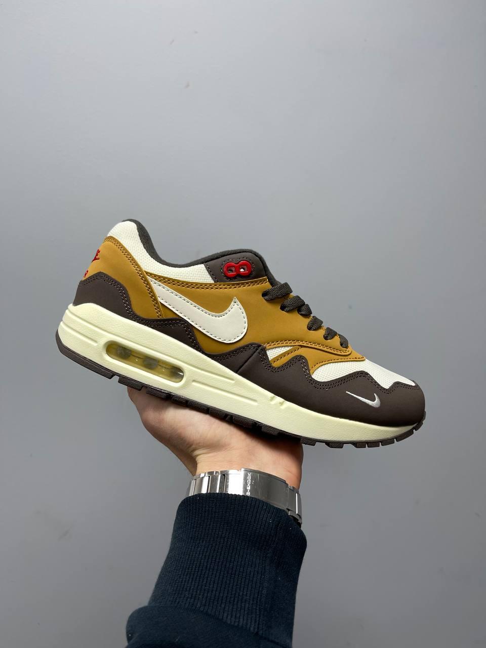 Чоловічі Кросівки Nike Air Max 1 x Patta Beige Brown / Найк Аір Макс 1 Патта Коричневі з Бежевим