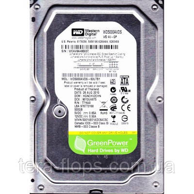 Жорсткий диск HDD WD Green 500GB (WD5000AVDS) Refurbished (TF), фото 2