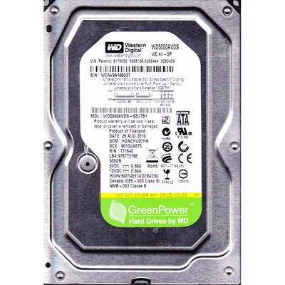 Жорсткий диск HDD WD Green 500GB (WD5000AVDS) Refurbished (TF)