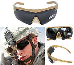 Тактичні захисні окуляри ESS Crossbow Polarized з 3 лінзами та діоптрією (Чорний), фото 5