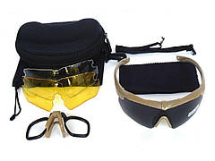 Тактичні захисні окуляри ESS Crossbow Polarized з 3 лінзами та діоптрією (Чорний), фото 6