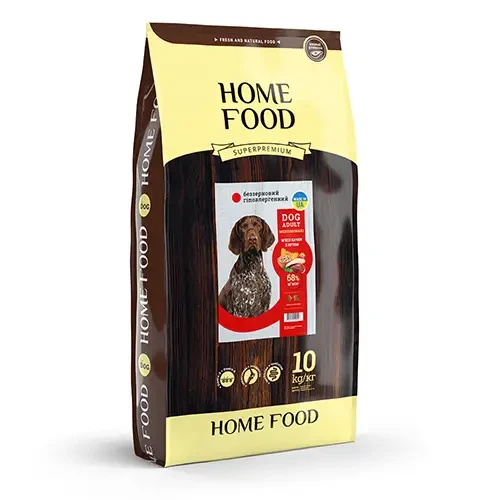 Беззерновий сухий корм для дорослих собак середніх і великих Home Food м'ясо качки з нутом 10 кг