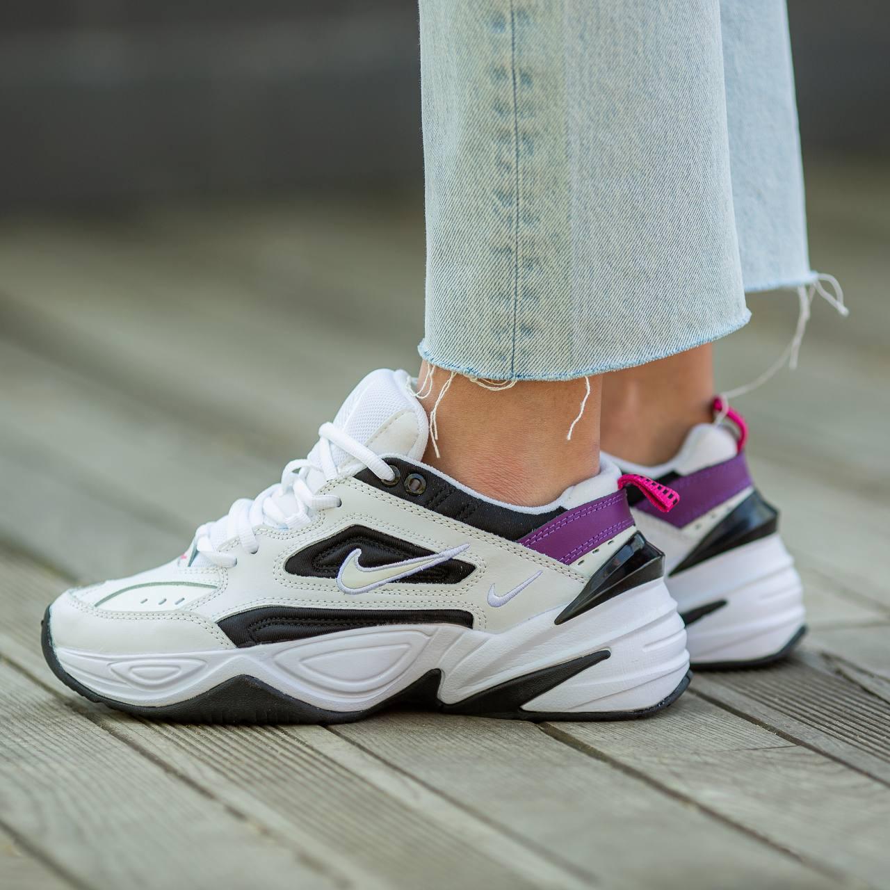 Модні кроссівки жіночі весна осінь Nike M2K Tekno White\Black\Pink. Класні жіночі кросси Найк М2 Текно.