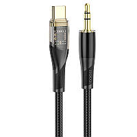 Кабель HOCO 3.5mm to Type-C Transparent Discovery Edition Digital audio conversion cable UPA25 |1M|