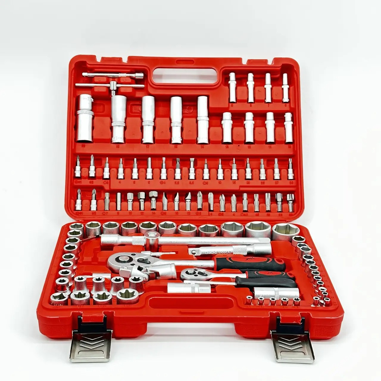 Набір ключів, головок, інструментів MAX MXSS108M 108 шт., протиударний кейс + металеві засувки - фото 1 - id-p1833810505