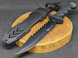 Тактичний ніж Columbia великий мисливський туристичний ніж, бойовий армійський ніж для виживання Чорний 1278A, фото 2
