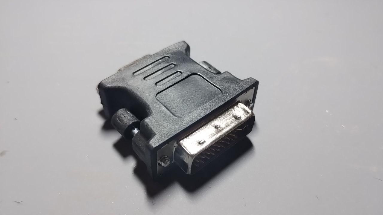 Перехідник штекер DVI — гніздо VGA, gold, пластик