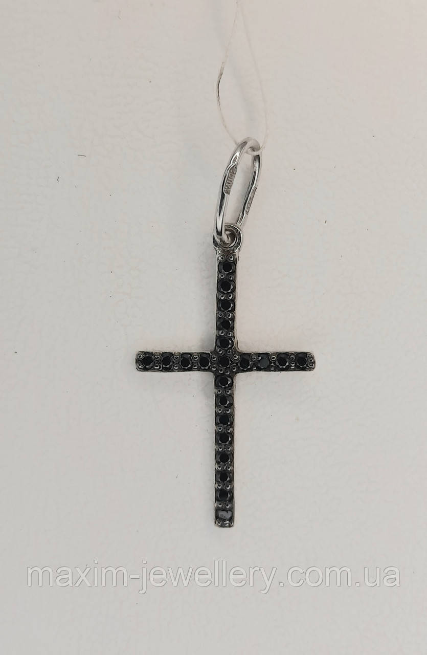 Хрест зі срібла з куб.цирконієм, фото 1